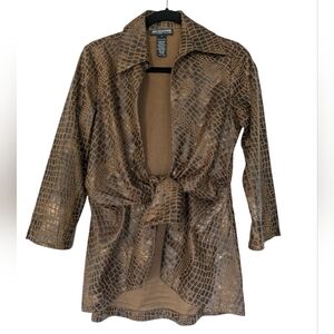 MISHCA Women's Animal Print Tie Jacket‎ S